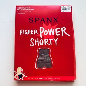SPANX High Waisted Shaper Boyshort Small Taupe Tone Higher Power Shorty NEW
